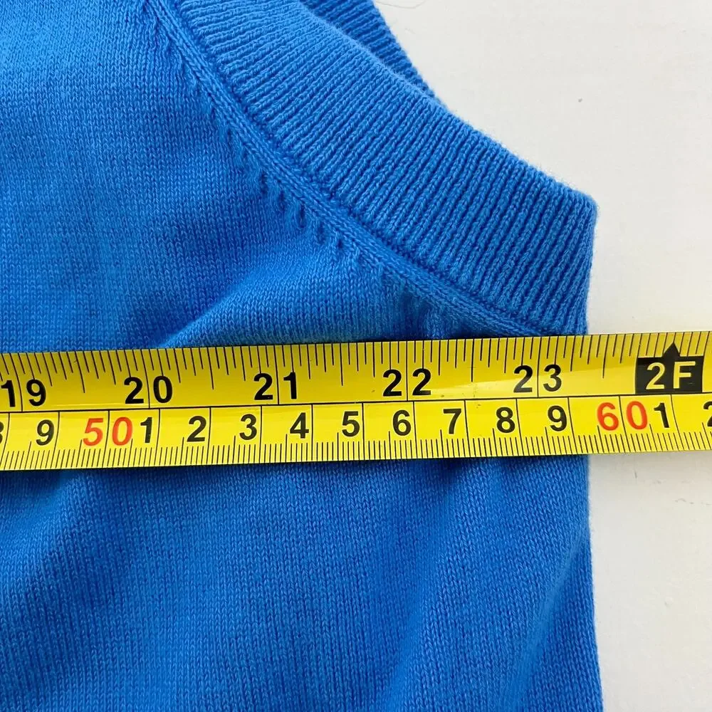 Chaps Mens‎ 2XB Pullover Sweater Vest Blue V-Neck Knit Golf Performance Preppy